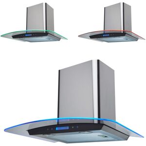 SIA 60cm Stainless Steel LED Edge Lit Curved Glass Cooker Hood Fan - CPTE61SS in Silver Silver SIA 60cm Stainless Steel LED Edge Lit Curved Glass Cooker Hood Fan - CPTE61SS in Silver Silver
