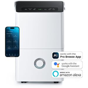 Pro Breeze 30L Low Energy Smart Control High Capacity Dehumidifier in White White Pro Breeze 30L Low Energy Smart Control High Capacity Dehumidifier in White White