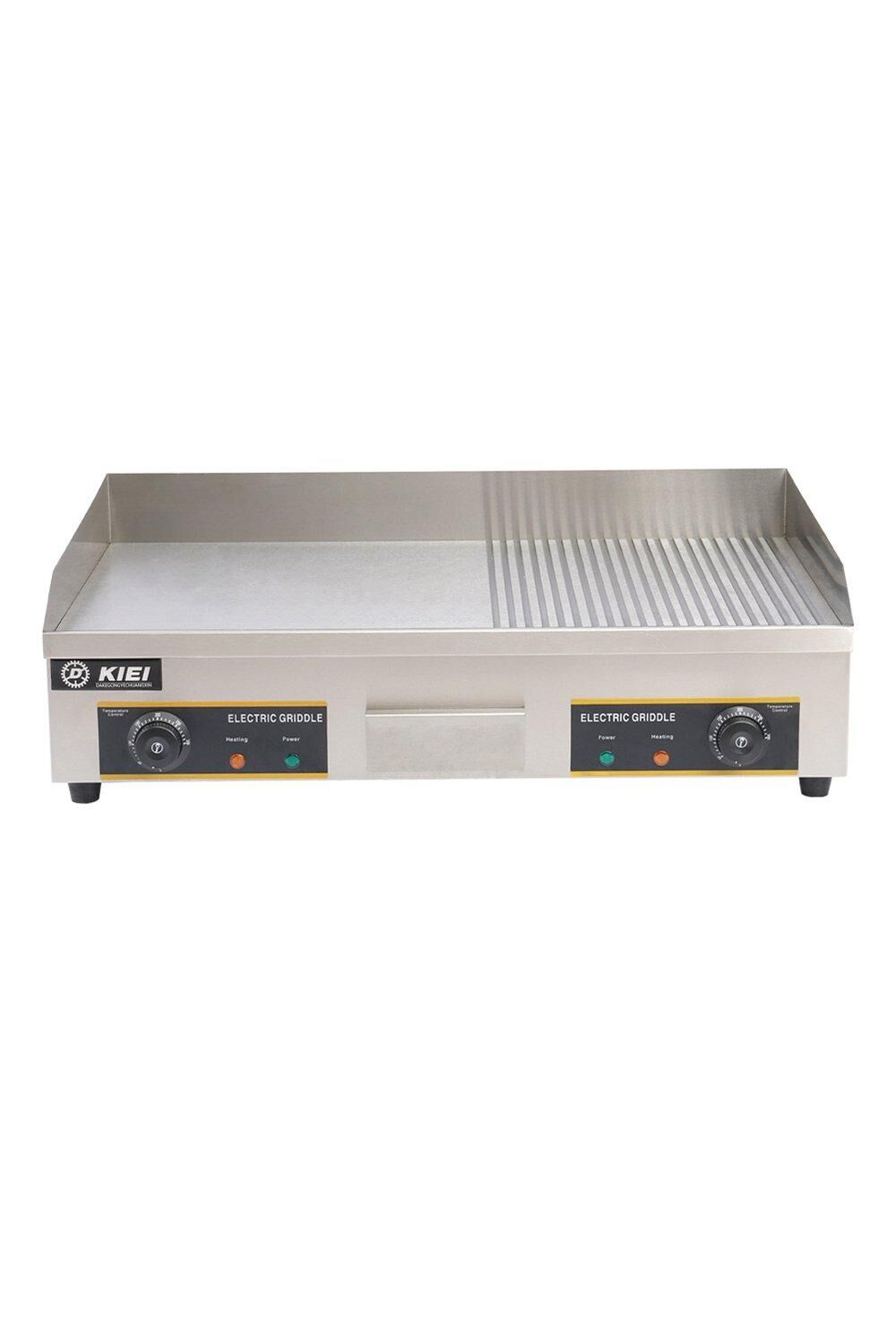 Living and Home Electric Countertop Half Grooved/Flat Griddle