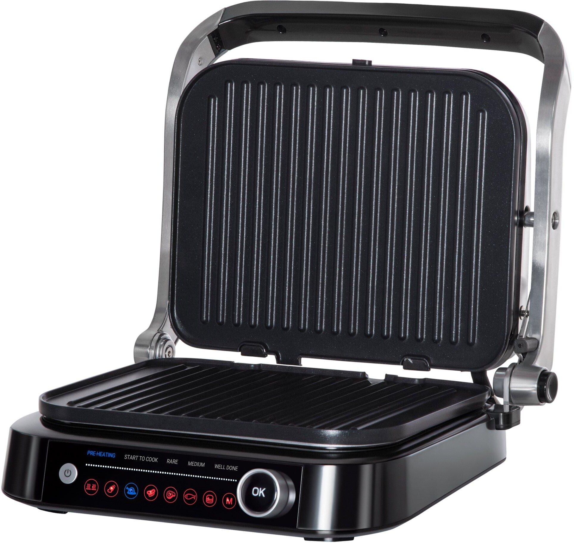 HOMCOM Health Grill & Panini Press 2100W 180 degree Flat Open Drip Tray