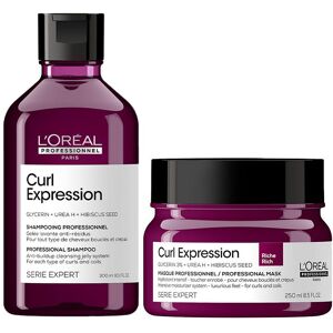 L'Oreal Professionnel Serie Expert Curl Expression Moisturising & Hydrating Shampoo 300ml & Curl Expression Hair Rich Mask 250ml Duo in Clear Clear L'Oreal Professionnel Serie Expert Curl Expression Moisturising & Hydrating Shampoo 300ml & Curl Expression Hair Rich Mask 250ml Duo in Clear Clear