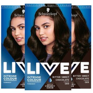 Schwarzkopf Women's LIVE Bitter Sweet 'Hair Dye' Intense Colour 089 3x in Brown Brown Schwarzkopf Women's LIVE Bitter Sweet 'Hair Dye' Intense Colour 089 3x in Brown Brown