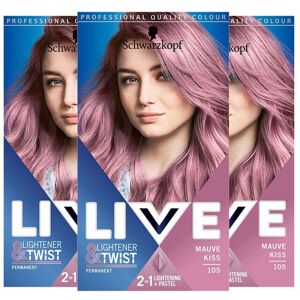 Schwarzkopf Women's LIVE Mauve Kiss 'Hair Dye' Lightener + Twist 105 3x in Pink Pink Schwarzkopf Women's LIVE Mauve Kiss 'Hair Dye' Lightener + Twist 105 3x in Pink Pink