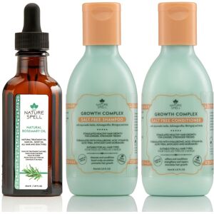 Nature Spell Growth Complex Trio - Rosemary Oil with Growth Complex Shampoo & in Green Green Nature Spell Growth Complex Trio - Rosemary Oil with Growth Complex Shampoo & in Green Green