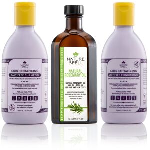 Nature Spell Curl & Grow Set Rosemary Oil Curl Enhancing Shampoo & Conditione in Purple Purple Nature Spell Curl & Grow Set Rosemary Oil Curl Enhancing Shampoo & Conditione in Purple Purple