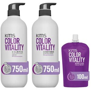 KMS Color Vitality Shampoo 750ml, Conditioner 750ml & Intense Gloss Treatment 100ml in Clear Clear KMS Color Vitality Shampoo 750ml, Conditioner 750ml & Intense Gloss Treatment 100ml in Clear Clear