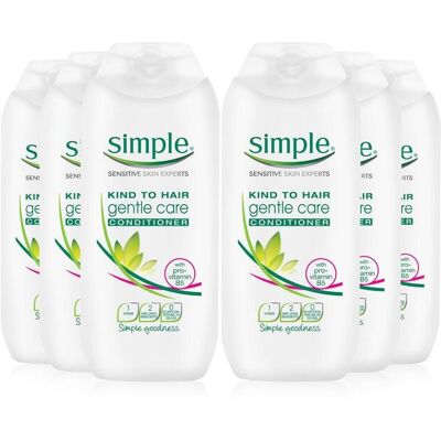 Simple Women's Gentle Conditioner 6x200ml Sensitive Scalp in White White Simple Women's Gentle Conditioner 6x200ml Sensitive Scalp in White White