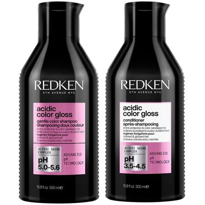Redken Acidic Color Gloss Sulphate-Free Shampoo 500ml & Acidic Color Gloss Conditioner 500ml Duo in Clear Clear Redken Acidic Color Gloss Sulphate-Free Shampoo 500ml & Acidic Color Gloss Conditioner 500ml Duo in Clear Clear