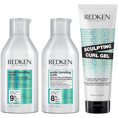 Redken Acidic Bonding Curls Shampoo 300ml, Conditioner 300ml & Sculpting Curl Gel 250ml Pack in Clear Clear Redken Acidic Bonding Curls Shampoo 300ml, Conditioner 300ml & Sculpting Curl Gel 250ml Pack in Clear Clear