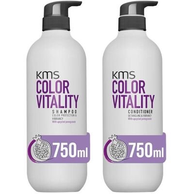 KMS Color Vitality Shampoo 750ml & Conditioner 750ml in Clear Clear KMS Color Vitality Shampoo 750ml & Conditioner 750ml in Clear Clear