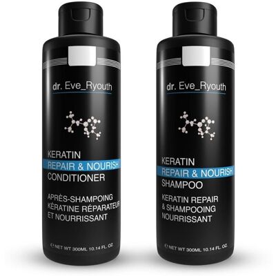 dr. Eve Ryouth Keratin Repair & Nourish Shampoo 300 ml + Keratin Repair & Nourish Conditioner 300 ml in White Size: 150g White 150g dr. Eve Ryouth Keratin Repair & Nourish Shampoo 300 ml + Keratin Repair & Nourish Conditioner 300 ml in White Size: 150g White 150g