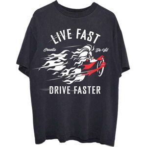 Disney 101 Dalmations Cruella Live Faster T-Shirt in Black Size: Small Black S Disney 101 Dalmations Cruella Live Faster T-Shirt in Black Size: Small Black S