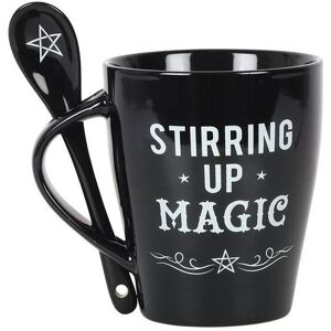 KDMD Stirring Up Magic Mug & Spoon Set in Black Black KDMD Stirring Up Magic Mug & Spoon Set in Black Black
