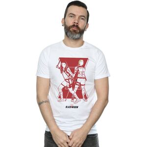 Marvel Men's Black Widow Movie Sisters Silhouette T-Shirt in White Size: Small White S Marvel Men's Black Widow Movie Sisters Silhouette T-Shirt in White Size: Small White S