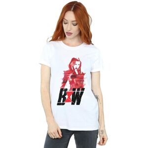 Marvel Women's Black Widow Movie Logo Artwork Cotton Boyfriend T-Shirt in White Size: Medium White M Marvel Women's Black Widow Movie Logo Artwork Cotton Boyfriend T-Shirt in White Size: Medium White M