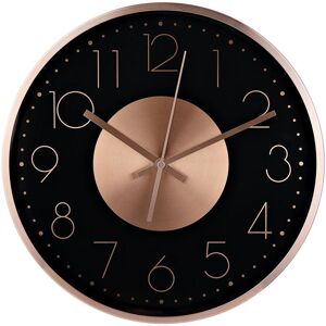 Hometime Round Metal Wall Clock Metal Dial 12" - Rose Gold