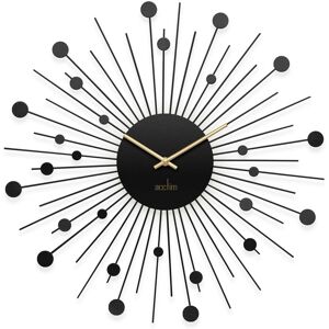 Acctim Brielle Large Wall Clock Starburst / Sunburst Quartz Painted Metal Frame Matt 50cm in Black Black Acctim Brielle Large Wall Clock Starburst / Sunburst Quartz Painted Metal Frame Matt 50cm in Black Black