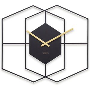 Acctim Addison Large Wall Clock Quartz Hexagonal Geometric Painted Metal 55cm in Black Black Acctim Addison Large Wall Clock Quartz Hexagonal Geometric Painted Metal 55cm in Black Black