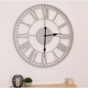 Charles Bentley Malham Indoor Outdoor Round Skeleton Wall Clock 97.3cm in Grey Grey Charles Bentley Malham Indoor Outdoor Round Skeleton Wall Clock 97.3cm in Grey Grey