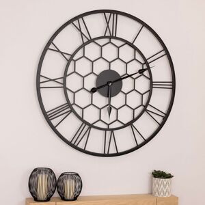 Charles Bentley Stanwick Indoor Outdoor Round Skeleton Wall Clock 90cm in Black Black Charles Bentley Stanwick Indoor Outdoor Round Skeleton Wall Clock 90cm in Black Black