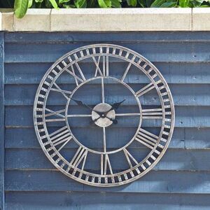Marco Paul 60cm Open Faced Roman Numerals Clock Outdoor/Indoor in Black Black Marco Paul 60cm Open Faced Roman Numerals Clock Outdoor/Indoor in Black Black