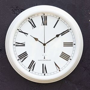 Primrose Outdoor Garden Clock Antique White Perfect Time Radio Controlled 38cm White Primrose Outdoor Garden Clock Antique White Perfect Time Radio Controlled 38cm White