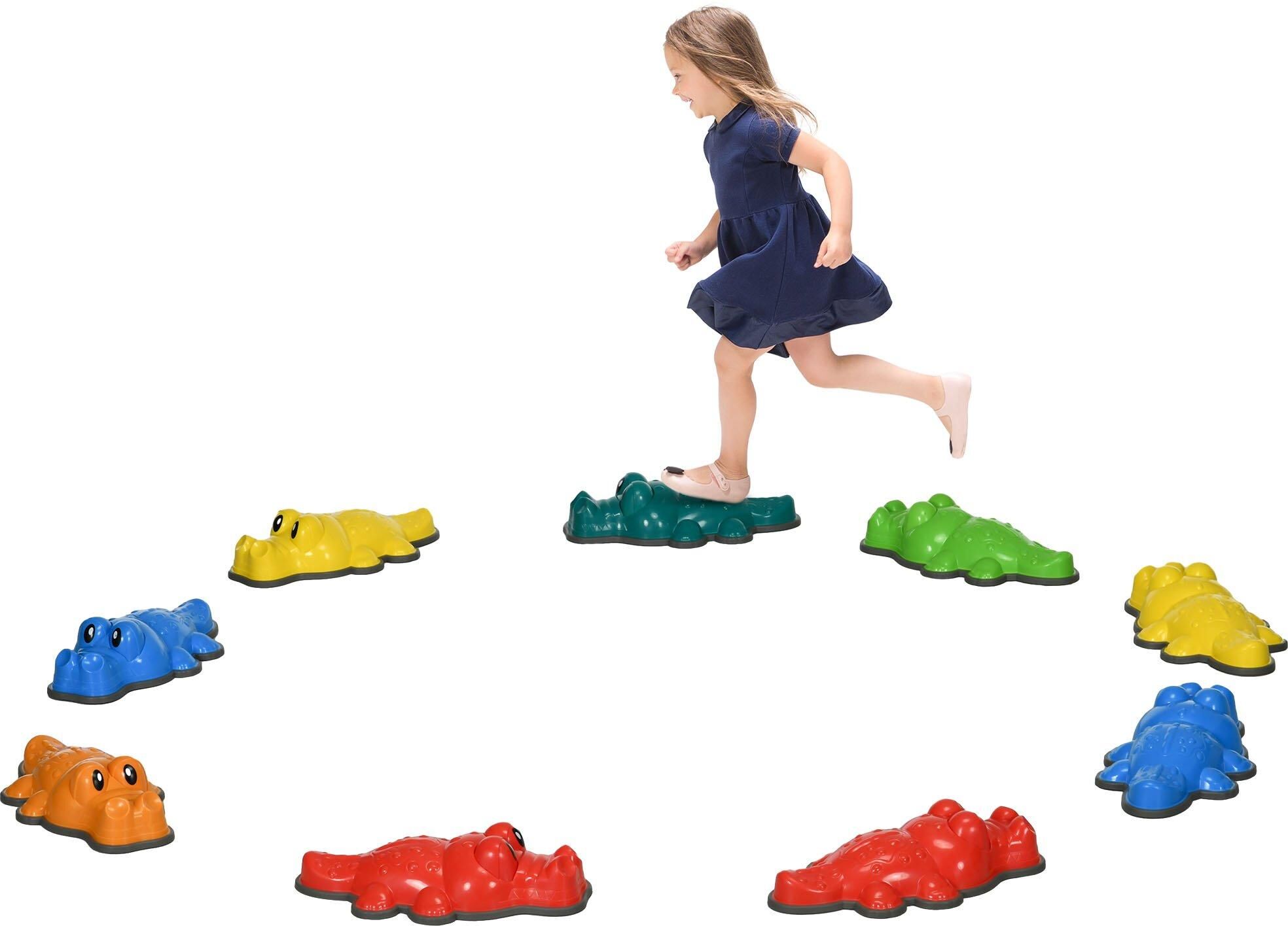 ZONEKIZ 9PCs Kids Stepping Stones with Anti-Slip Edge, Indoor and Outdoor