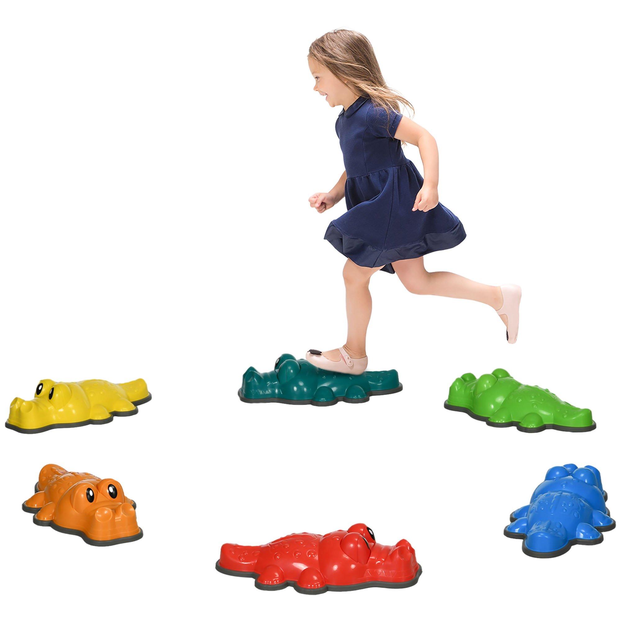 ZONEKIZ 6PCs Kids Kids Stepping Stones with Anti-Slip Edge, Indoor and Outdoor