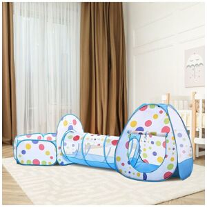 H&O Direct 3-in-1 Play Tent Set for Kids Pop Up with Tunnel Ball Pit Playhouse in Blue Blue H&O Direct 3-in-1 Play Tent Set for Kids Pop Up with Tunnel Ball Pit Playhouse in Blue Blue