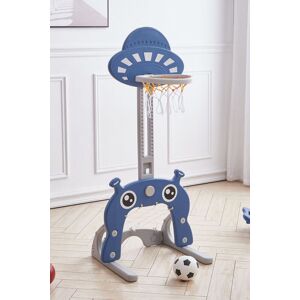 Living and Home 2-in-1 Adjustable Toddler Basketball with Hoop Football Goal Set in Blue Blue Living and Home 2-in-1 Adjustable Toddler Basketball with Hoop Football Goal Set in Blue Blue