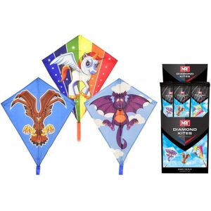 MY 60cm x 70cm Nylon Diamond Kite (Unicorn, Dragon or Eagle) Size: 60 cm x 70 cm Multicolor 60 cm x 70 cm MY 60cm x 70cm Nylon Diamond Kite (Unicorn, Dragon or Eagle) Size: 60 cm x 70 cm Multicolor 60 cm x 70 cm