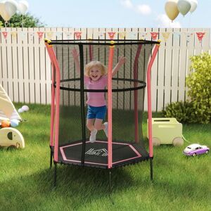 HOMCOM 5.4FT Kids Trampoline With Enclosure Indoor Outdoor in Red Red HOMCOM 5.4FT Kids Trampoline With Enclosure Indoor Outdoor in Red Red