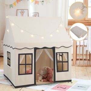 Costway Play Tent Indoor Playhouse with Star Lights Toddler Castle Play Tent in Beige Beige Costway Play Tent Indoor Playhouse with Star Lights Toddler Castle Play Tent in Beige Beige