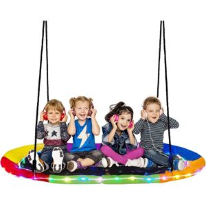 Gymax 150 CM Saucer Swing With LED Lights Tree Swing 300 kg Capacity Multicolor Gymax 150 CM Saucer Swing With LED Lights Tree Swing 300 kg Capacity Multicolor
