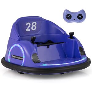 Costway 6V Kids Ride on Bumper Car Battery Powered Bumping Car w/Lights in Purple Purple Costway 6V Kids Ride on Bumper Car Battery Powered Bumping Car w/Lights in Purple Purple