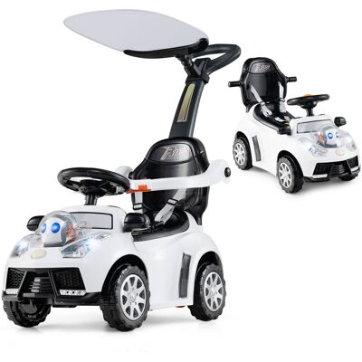Costway 3 in 1 Ride on Push Car Licensed Land Rover Discovery Ride on Toy in White White Costway 3 in 1 Ride on Push Car Licensed Land Rover Discovery Ride on Toy in White White
