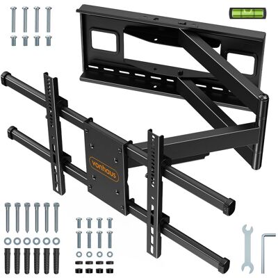 VonHaus Long Reach, Fully Articulating Tilt & Swivel 40-85" TV Wall Bracket in Black Black VonHaus Long Reach, Fully Articulating Tilt & Swivel 40-85" TV Wall Bracket in Black Black