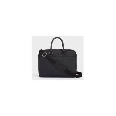 OSPREY LONDON Men's The Grantham Waxed Canvas & Leather Laptop Bag in Black Black OSPREY LONDON Men's The Grantham Waxed Canvas & Leather Laptop Bag in Black Black