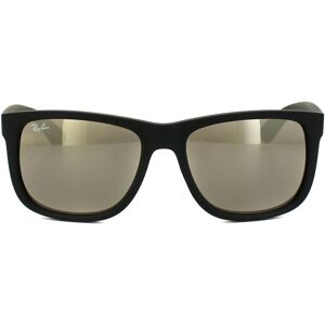 Ray-Ban Rectangle Black Gold Mirror Sunglasses