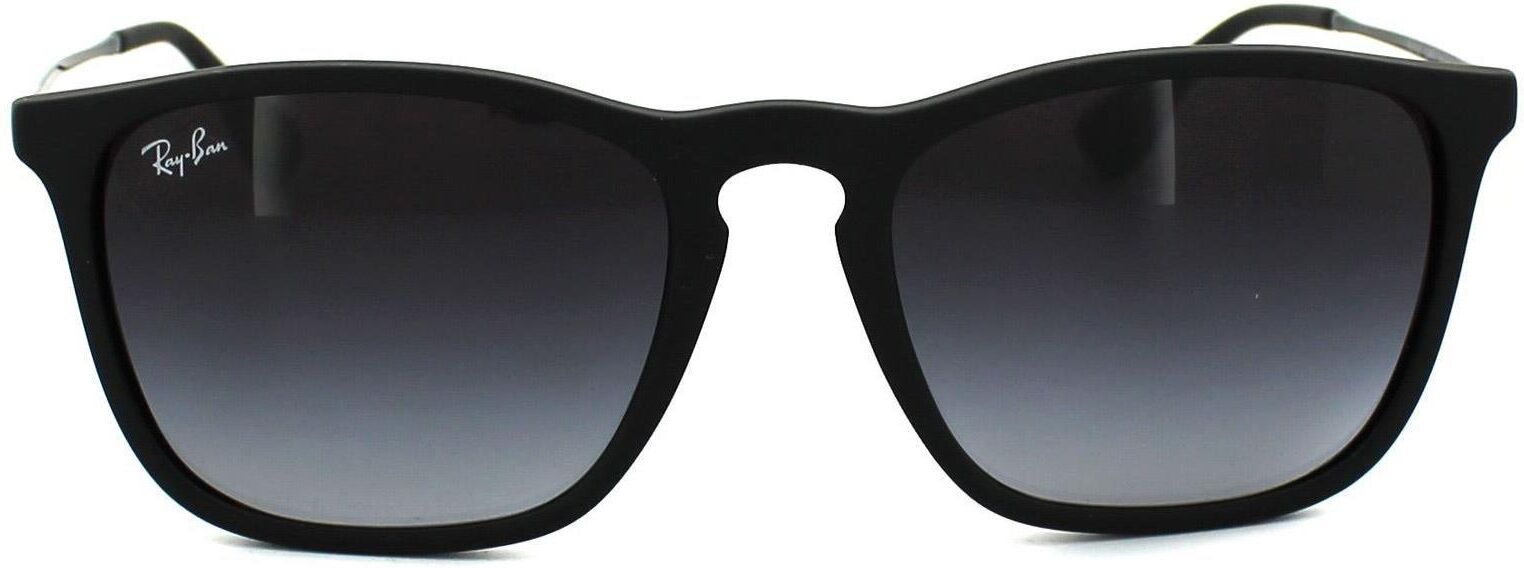 Ray-Ban Round Rubber Black Gradient Grey Chris 4187 Sunglasses