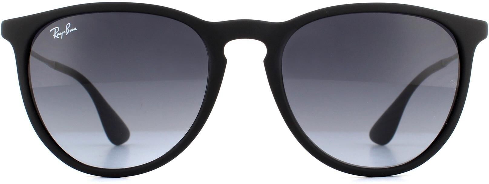 Ray-Ban Round Rubberised Black Grey Gradient Erika 4171 Sunglasses