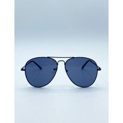 SVNX Men's Black Aviator with Black Lenses Black One Size SVNX Men's Black Aviator with Black Lenses Black One Size