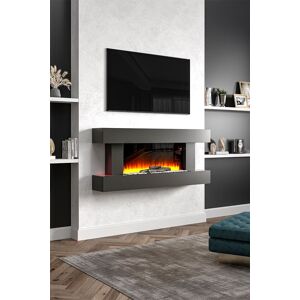 Living and Home Contemporary Wall Mounted/Freestanding Electric Fireplace for Living Room with Adjustable Flames and Automatic Safety Shutoff in Black Black Living and Home Contemporary Wall Mounted/Freestanding Electric Fireplace for Living Room with Adjustable Flames and Automatic Safety Shutoff in Black Black