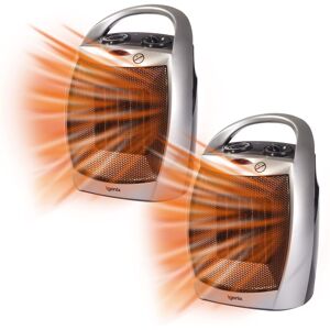 Igenix Ceramic Electric Fan Heater (2 Pack) in Silver Silver Igenix Ceramic Electric Fan Heater (2 Pack) in Silver Silver