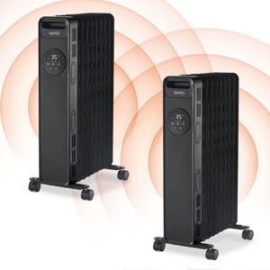 Igenix Digital Oil Filled Radiator (Pack of 2) in Black Black Igenix Digital Oil Filled Radiator (Pack of 2) in Black Black