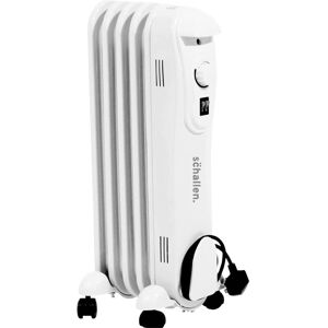 Schallen White Portable Electric Slim Oil Filled Radiator Heater w/ Adjustable Temperature Thermostat, 3 Heat Settings & Safety Cut Off-(1000W 5 White Schallen White Portable Electric Slim Oil Filled Radiator Heater w/ Adjustable Temperature Thermostat, 3 Heat Settings & Safety Cut Off-(1000W 5 White