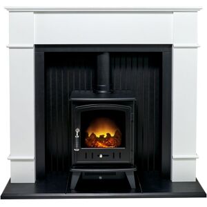 Adam Fires & Fireplaces Adam Oxford Stove Fireplace in Pure White with Aviemore Electric Stove in Black, 48 Inch in Black Black Adam Fires & Fireplaces Adam Oxford Stove Fireplace in Pure White with Aviemore Electric Stove in Black, 48 Inch in Black Black