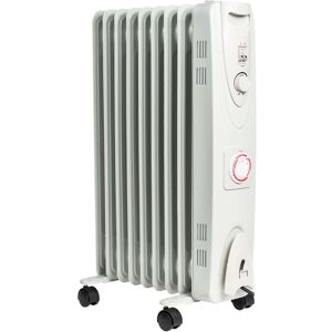MYLEK Electric Oil Filled Portable Radiator 24 Hour Timer & Thermostat 2kW in White White MYLEK Electric Oil Filled Portable Radiator 24 Hour Timer & Thermostat 2kW in White White