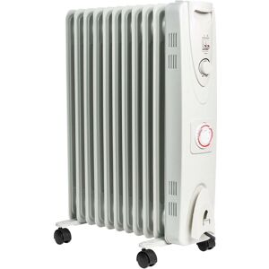 MYLEK Electric Oil Filled Portable Radiator 24 Hour Timer & Thermostat 2.5kW in White White MYLEK Electric Oil Filled Portable Radiator 24 Hour Timer & Thermostat 2.5kW in White White