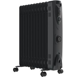 MYLEK Electric Oil Filled Radiator with Adjustable Thermostat & Timer 2.5kW in Black Black MYLEK Electric Oil Filled Radiator with Adjustable Thermostat & Timer 2.5kW in Black Black